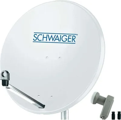 Produktbild von SCHWAIGER SAT Anlage 80 cm 2 Teilnehmer Twin-LNB Hellgrau