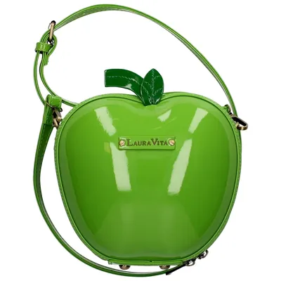 Produktbild von Laura Vita Damen Umhängetasche besondere Form außergewöhnlich Handtasche Pomme, Farbe:Grün