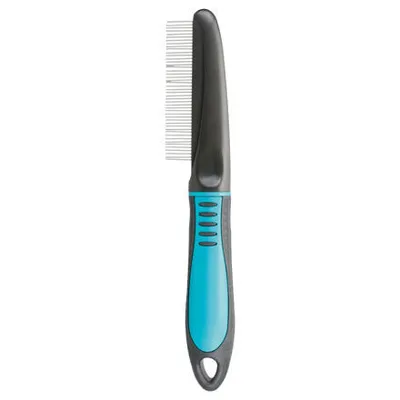 Zdjęcie produktu dla Trixie Grzebień z obrotowymi zębami i antypoślizgowym uchwytem 22 cm