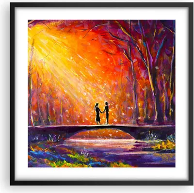 Produktbild von Gerahmtes Poster - Schwarzer Rahmen - Wald Baum Natur - 50x50 cm - Wand Bild - Wanddeko - Wandbilder - Kunstposter - Wandposter - Bilderrahmen - Bilder - Kunstdruck - Wandbild - P2BAC50x50-3965