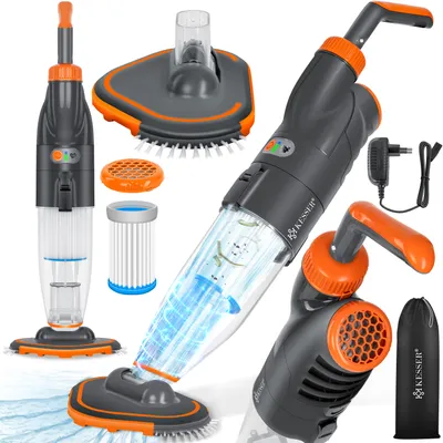 Produktbild von KESSER® Poolsauger mit Akku | elektrisch Pool Bodensauger Handsauger | Poolreiniger mit Filter & 2-Geschwindigkeits-System | Handsauger Reinigungsset kabellos, Inkl. Abdeckung
