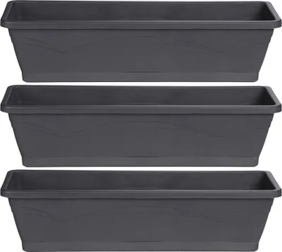 Produktbild von ONDIS24 3x Blumenkasten Rom Balkon Symphonie 50cm mit Untersetzer 6L