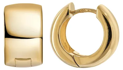 Immagine prodotto di trendor 21726 Orecchini da donna in argento 925 placcati in oro, lucidi, a cerchio ⌀ 15 mm