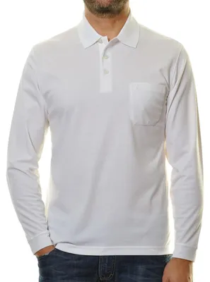 Ragman H-Polo 1/1 Arm Polo LA uni Soft-Knit in weiß