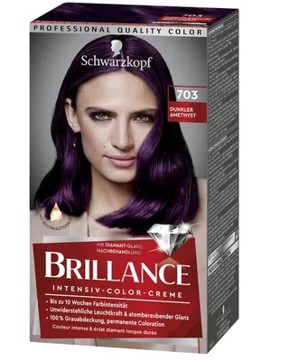 Produktbild von Schwarzkopf Brillance Krem Koloryzujący 703 Dunkler Ametyst Hair Color