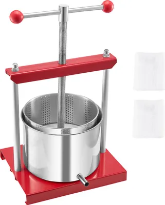 Produktbild von SucceBuy Manuelle Obstpresse aus Edelstahl, 6L Kapazität für Weinherstellung