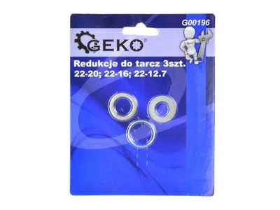 Obrázek produktu pro GEKO Redukční kroužky pro pilové kotouče s otvorem 22 mm, sada 3 ks G00196