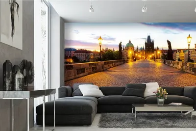 Produktbild von Vlies Fototapete KARLSBRÜCKE BEI NACHT 375 x 250 cm (inkl. Kleister) - Vlies Tapete, Wandtapete, Wandbilder - Tapete für Wohnzimmer Schlafzimmer, Büro, Küche - Montagefertig