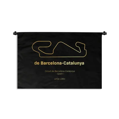 Produktbild von MuchoWow® Wandteppich Wandbehang F1 - Rennstrecke - Barcelona 150x100 cm Tapisserie Dekoration Wandtuch - Waschbar - Tapisserien - Wand-Decke