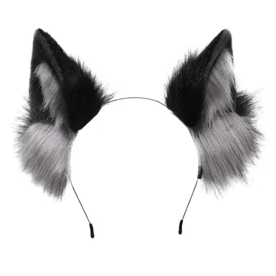 Produktbild von Stirnband, pelziges Wolfsohr, Cosplay-Requisite, Kopfdekoration, elastisch, rutschfest, Kontrastfarbe, Uni, Halloween-Party, Maskerade