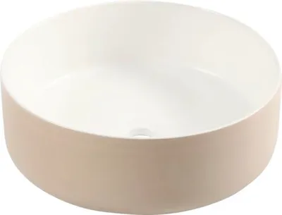 Obrázek produktu pro Umyvadlo na desku Differnz Mira keramika béžová bílá 36 cm 38.009.03