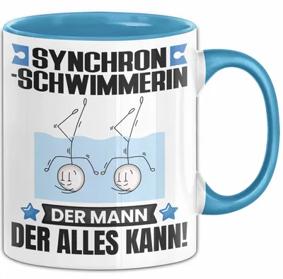 Produktbild von Synchronschwimmerin Tasse Geschenk für Synchronschwimmerin Der Mann Der Alles Kann Geschenkidee zum Geburtstag (Blau)