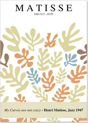 Produktbild von TPFLiving Kunstdruck LW-1211 (OHNE RAHMEN) Poster - Leinwand - Wandbild - Hochauflösender Giclée-Druck, langlebig und hochwertig - Henri Matisse - Abstrakte Blätter und Frauenmotive -  - Größe: 21x30cm