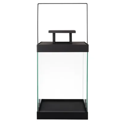 Produktbild von Blomus Laterne FINCA, Indoor-Laterne, mittel, Windlicht, Glas, Stahl pulverbeschichtet, Schwarz, 36.5 cm, 63687