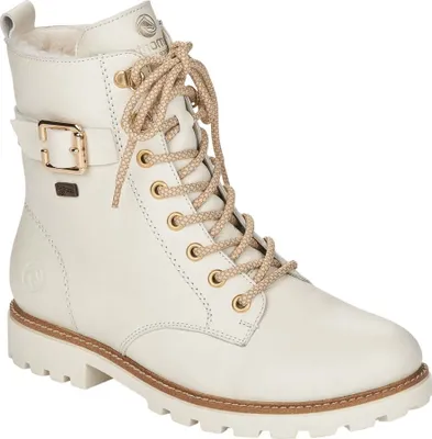 A single white boot is shown against a white background.
