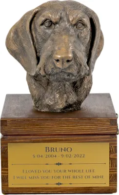 Productafbeelding van Art-Dog Dierenurn – Ruwharige teckel – gegoten uit bronspoeder en hars