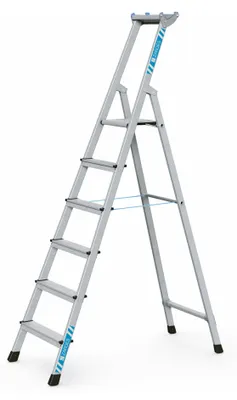 Produktbild von Zarges genietete Stehleiter, eloxiert XLstep S 6 Stufen
