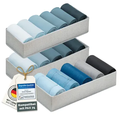 Produktbild von Blumtal Faltbox 2er Set XXL Aufbewahrungsbox mit Deckel für Schrank PAX 53x43x25 cm Faltbox Ordnungssystem