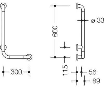 Produktbild von HEWI 801.22B100 92 Winkelgriff Ser 801, matt, d:33,