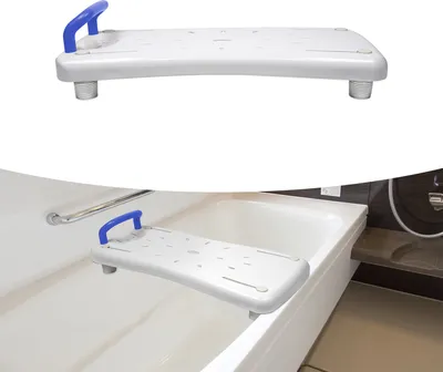 Produktbild von LARS360 Badewannensitz Senioren 70x30x5cm Badewannenbrett zum Sitzen Sitzbrett für Badewanne mit Blau Griff