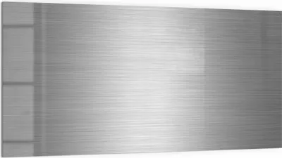 Produktbild von DEQORI Küchenrückwand Glas 100x50 cm 'Gebürstetes Aluminium' Spritzschutz Bad Rückwand
