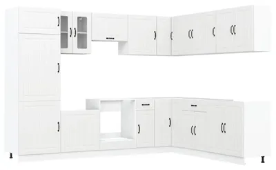Imagen del producto de vidaXL Juego de 14 armarios de cocina Lucca, color blanco, fabricado en material de madera
