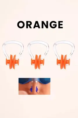 Image de 3 pièces pince-nez natation pince-nez protection eau orange