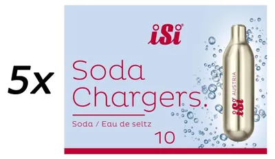 Produktbild von iSi Soda Chargers Sodakapseln 10 Kapseln - Für sprudelndes Wasser 84g (5er Pack)