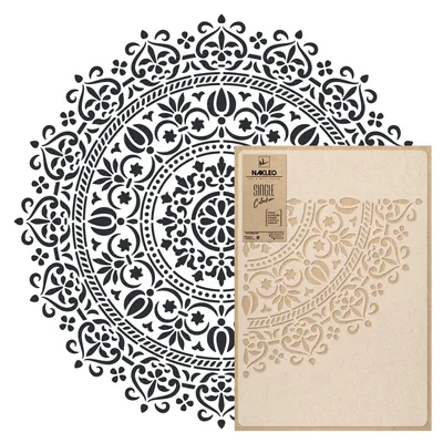 Produktbild von Mandala Große Malschablonen Durchmesser 109 cm, Orientalischer Kreis Mandala Geometrisches Ornament, Wiederverwendbare Kunststoff Wandschablone DIY
