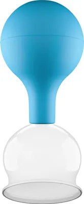 Produktbild von Pulox Schröpfglas aus Echtglas inkl. Saugball - 5,2 cm in Blau