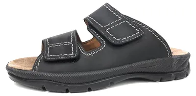 Image de Chaussures de maison pour hommes Jomos, modèle pantoufle, couleur noire, style décontracté