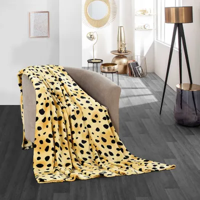 Produktbild von Kuscheldecke Leopard Cheetah Tagesdecke mikrofaser sofadecke kuschelig flauschig Decke für Couch Blanket 130x180 cm