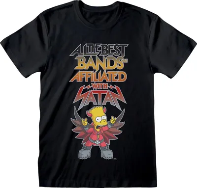 Produktbild von The Simpsons - "Bands With Satan" T-Shirt für Herren/Damen Uni HE3435 (M) (Schwarz)