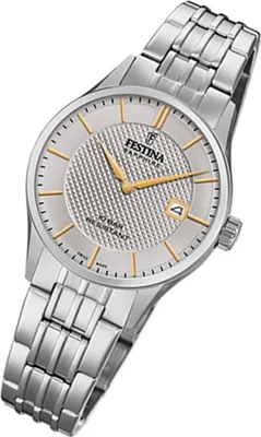 Produktbild von Festina Damen Uhr Swiss Made F20006/2 Edelstahl Armband-Uhr silber UF20006/2