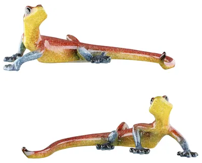 Produktbild von Gilde Figur, Gecko, "Emmanuel", Kunstharz, gelb, rot, L. 8.5 cm, B. 25 cm, H. 8 cm 58726 4063387587263 2 Stück (2-fach sortiert)