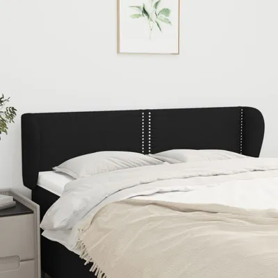 Produktbild von Design Möbel Kopfteil mit Ohren Schwarz 147x23x78/88 cm Stoff - 2024 Neu