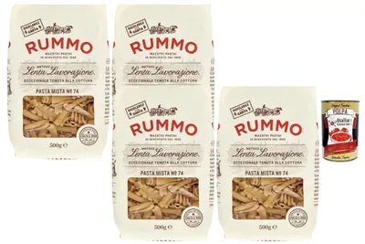 Produktbild von Rummo Italian Gourmet Bundle Pasta Mista 4x500g + Italian Gourmet Polpa | Italienische Pasta aus Hartweizengrieß | Gemischte Pasta für Suppen, Minestrone & Mediterrane Küche | 2kg Vorratspack