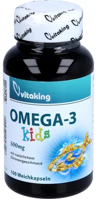 Image de Vitaking Omega-3 pour enfants, 500 mg, capsules molles, 100 capsules