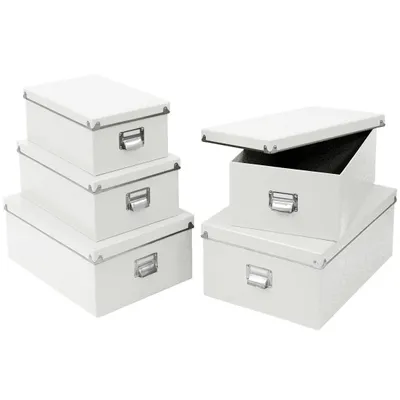 Produktbild von Zeller Boxen-Set, 5-tlg., Pappe, weiß 40x29x17