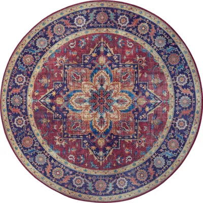 Immagine prodotto di Hanse Home Asmar Tappeto a pelo corto rotondo Anthea rosso prugna