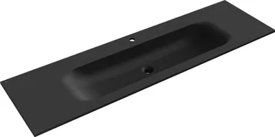 Image de Mexen Vela lavabo encastré 161 x 46,5 cm, noir mat - 25231671