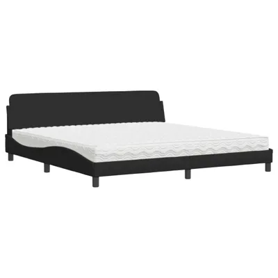 Produktbild von vidaXL Bett mit Matratze "Dover" Schwarz 200x200 cm Stoff