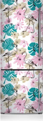 Produktbild von Magnete Küche Kühlschrank Kühlschrankmagnete 60x190 cm - Lackierte Flamingos.