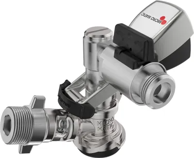 Produktbild von Kegverschlüsse von Micro-Matic Köpikeg seitlich mit Absperrhahn