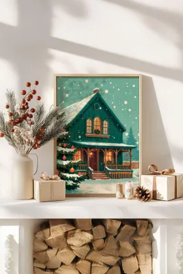 Image de Wallity, Nwyearsngmdl7, Tableau décoratif encadré, multicolore, bois, 33 x 48 cm