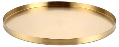 Rundes Dekotablett Ø 32 cm Gold – Edelstahl, stabil, vielseitig