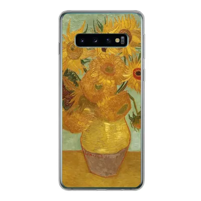 Produktbild von MuchoWow® Handyhülle Schutzhülle Hülle für Samsung Galaxy S10 Sonnenblumen - Vincent van Gogh Silikon Softcase Handy Hülle - Handytasche