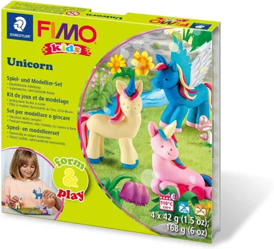 Productafbeelding van FIMO kids 8034 Eenhoorn-set – 4 x 42 g met stokje