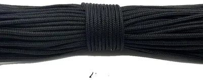 Obrázek produktu pro Paracord, odolný polyester, lano pro lezení, kempování a padáky, 2 mm, černé, 5 metrů