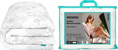 Obrázek produktu pro Blommenslyst 140x200 mikrovlákno celoroční bílý květinový vzor přikrývka Wendre